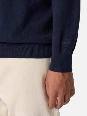 Crewneck sweater Heron Light with Time is Money clock embroidery