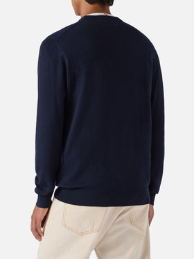 Crewneck sweater Heron Light with Time is Money clock embroidery