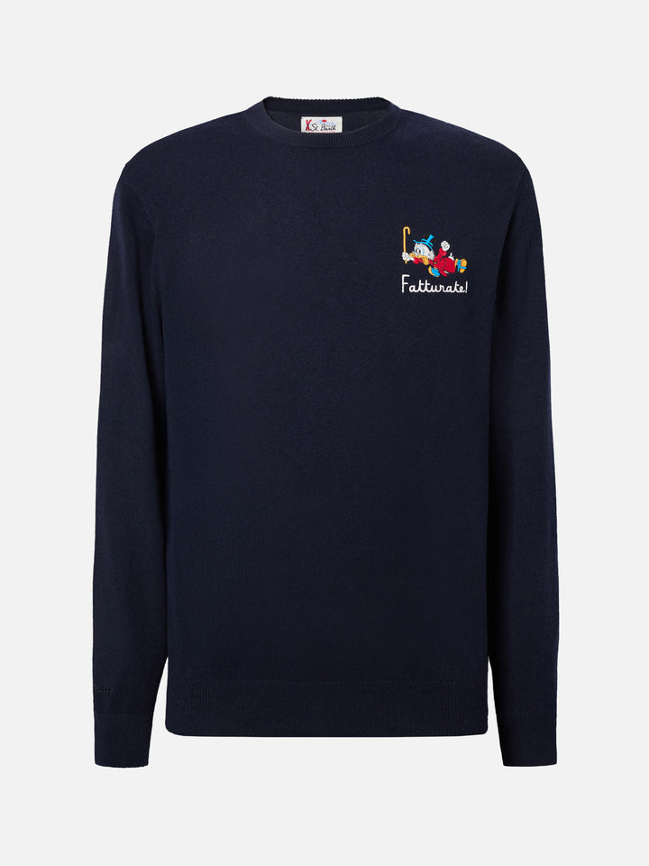 Crewneck sweater Heron Light with Uncle Scrooge embroidery |DISNEY SPECIAL EDITION
