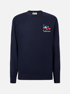 Crewneck sweater Heron Light with Uncle Scrooge embroidery |DISNEY SPECIAL EDITION