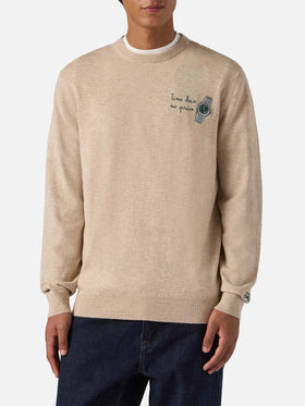 Crewneck sweater Heron Light with Time has no price clock embroidery