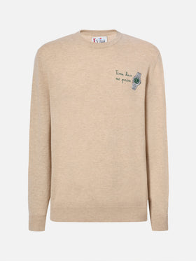 Crewneck sweater Heron Light with Time has no price clock embroidery