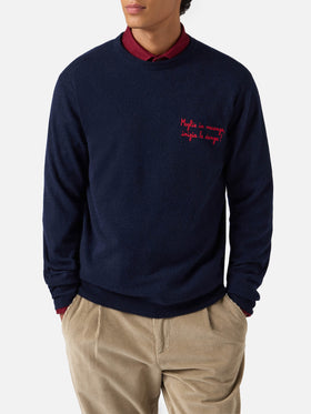 Crewneck sweater Heron Light with Moglie in vacanza inizia la danza embroidery | YUPPIES SPECIAL EDITION