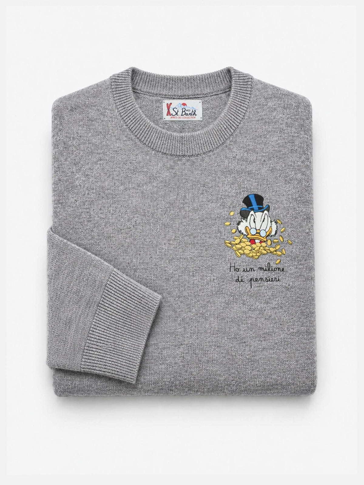 Suéter de cuello redondo Heron Light con bordado de Uncle Scrooge | DISNEY SPECIAL EDITION 