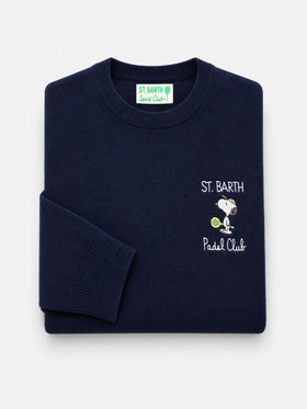 Pull col rond Heron Light avec broderie Snoopy padel club | PEANUTS SPECIAL EDITION 
