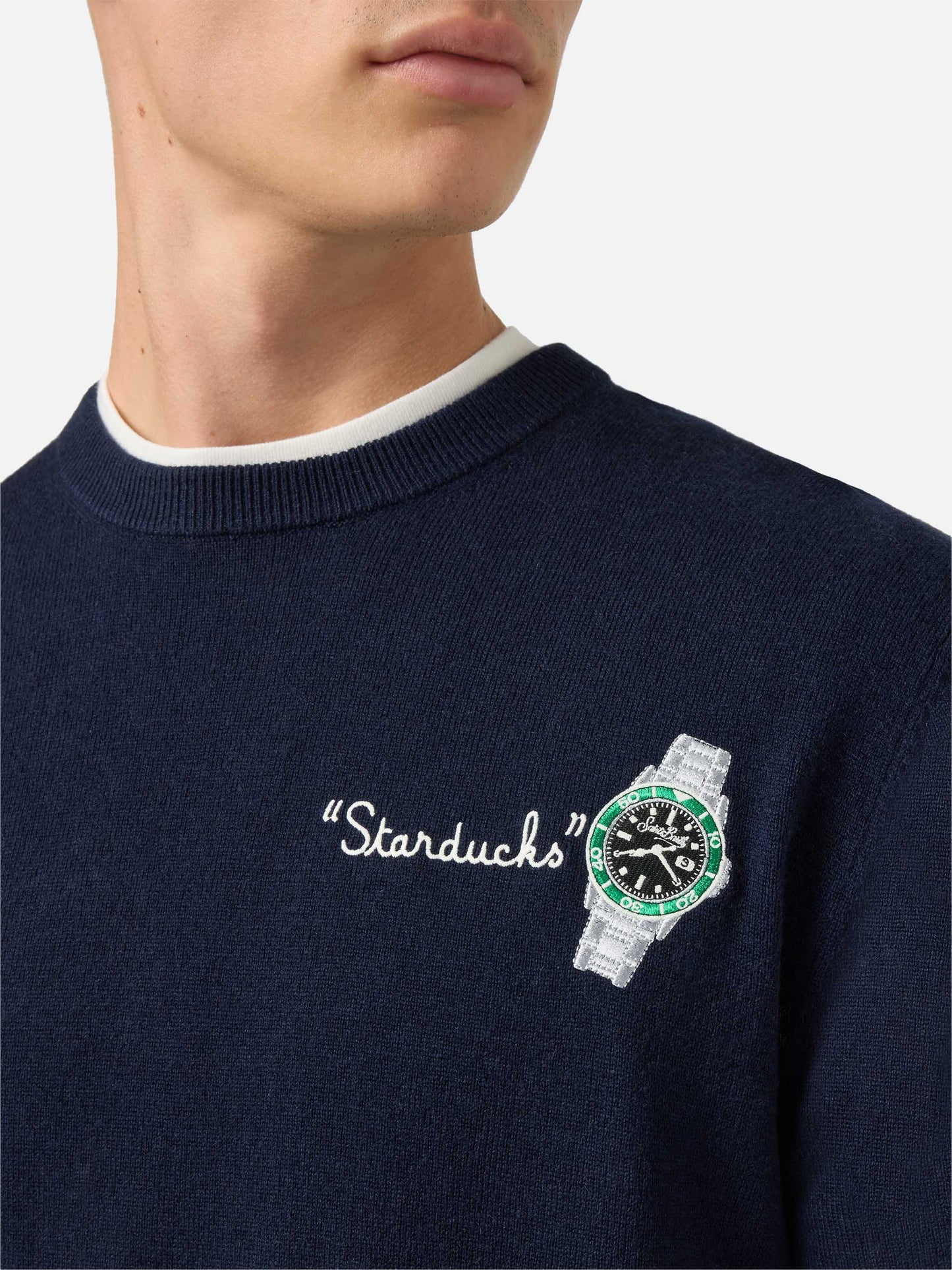 Crewneck sweater Heron Light with Starducks embroidery