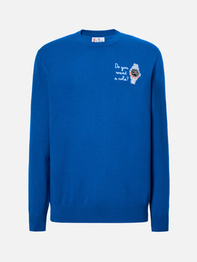 Crewneck sweater Heron Light with Do you want a cola? embroidery