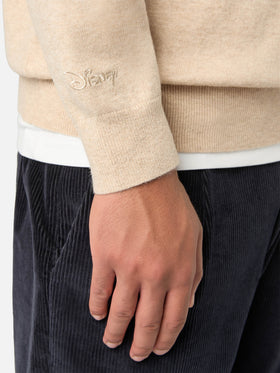 Maglia girocollo Heron Light beige in misto lana e cashmere con ricamo Zio Paperone | Special edition