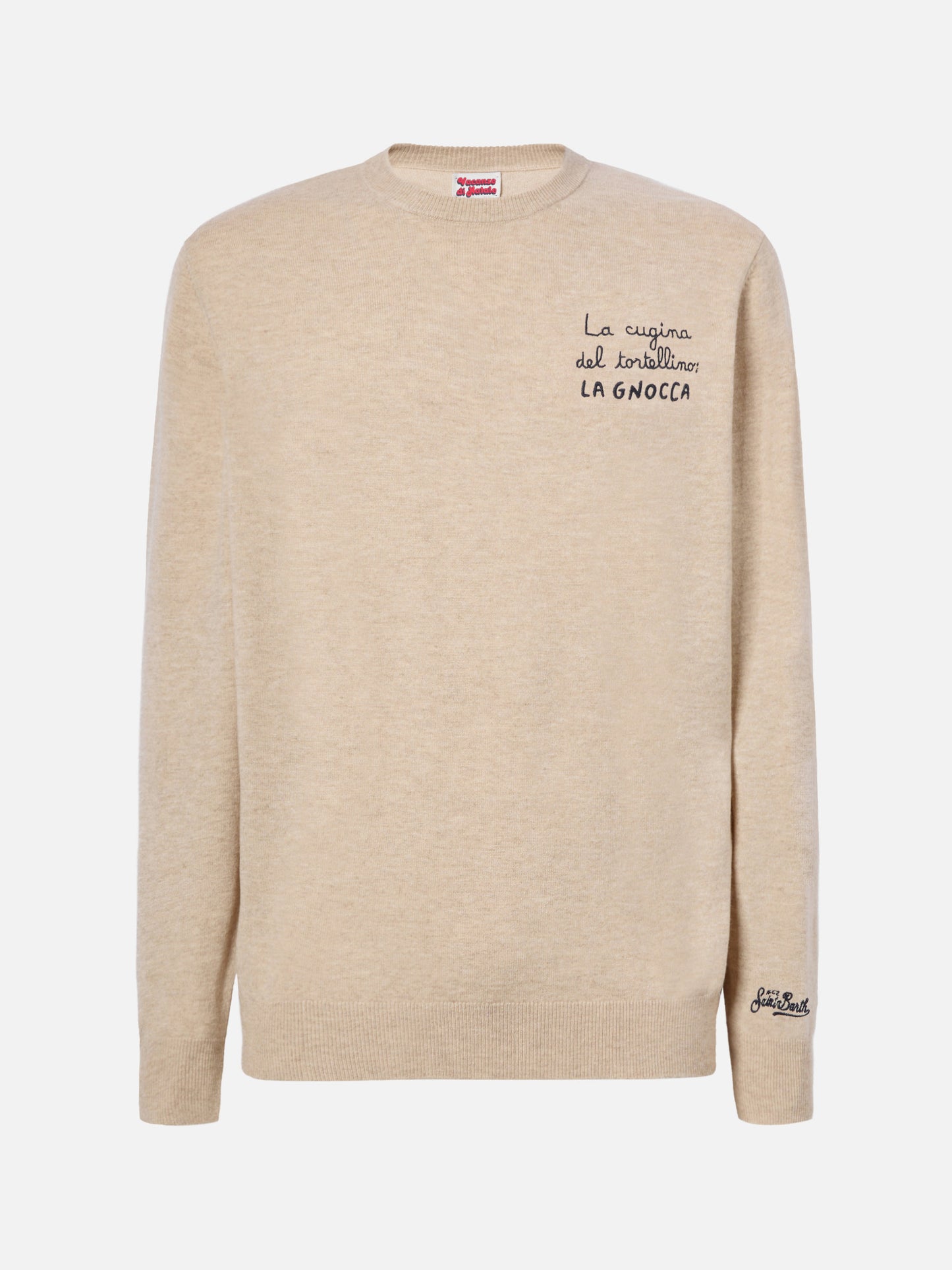 Maglione a girocollo Heron Light con ricamo La cugina del tortellino, la Gnocca! | VACANZE DI NATALE SPECIAL EDITION