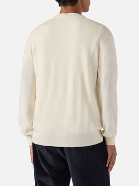 Crewneck sweater Heron Light with Anche questo Natale se lo semo levato dalle palle! embroidery | VACANZE DI NATALE SPECIAL EDITION