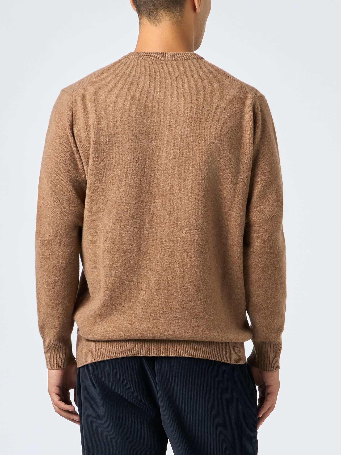 Man crewneck camel sweater with St. Barth embroidery - MC2 Saint Barth