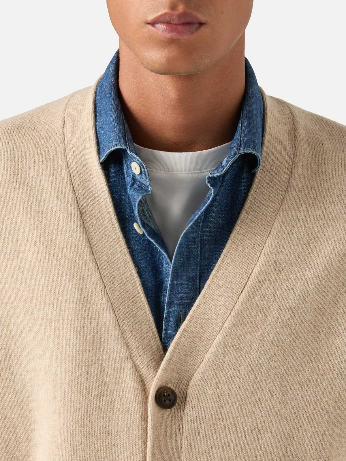 Beige Herrison wool cardigan