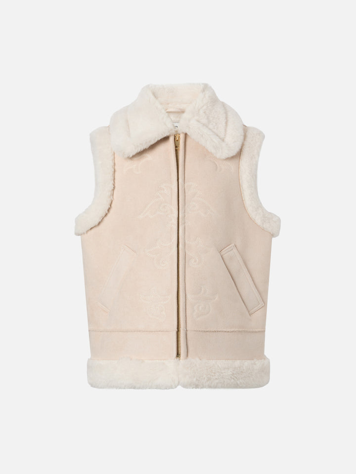 Hesketh Jr faux-shearling gilet with Western embroidery