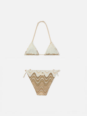 Holly raschel wave bikini in shades of gold