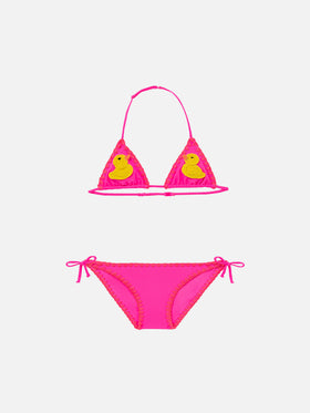 Girl triangle bikini with ducky crochet patch - MC2 Saint Barth