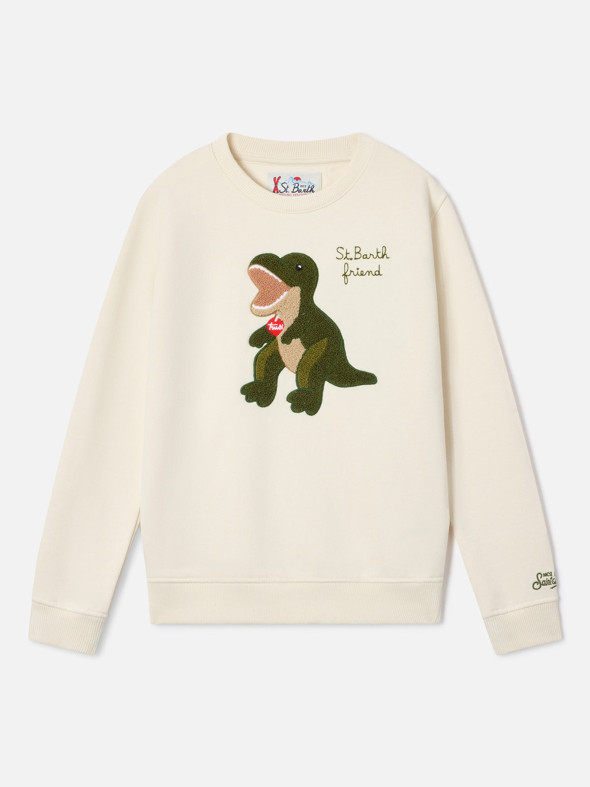 Cream Hutton cotton blend sweatshirt with dinosaur sponge patch | Special edition