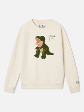 Cream Hutton cotton blend sweatshirt with dinosaur sponge patch | Special edition