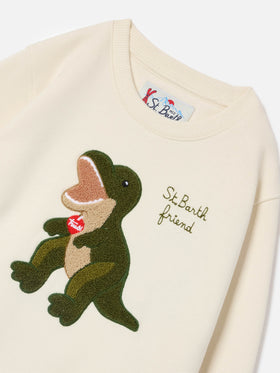 Cream Hutton cotton blend sweatshirt with dinosaur sponge patch | Special edition