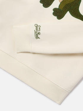 Cream Hutton cotton blend sweatshirt with dinosaur sponge patch | Special edition