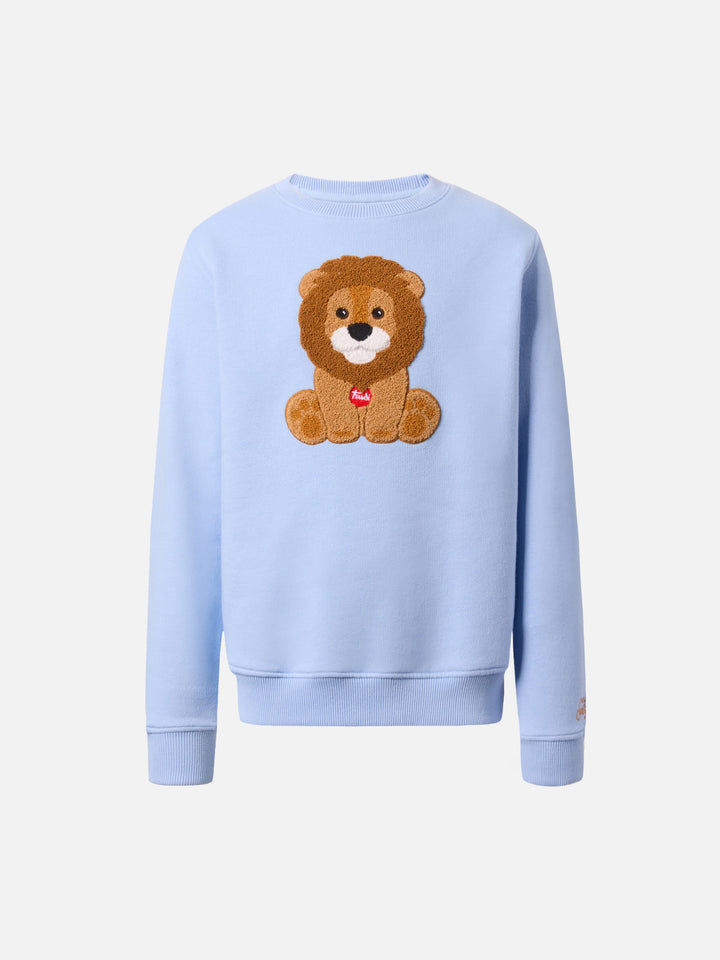 Felpa girocollo Hutton con patch leone Trudi in spugna| TRUDI SPECIAL EDITION