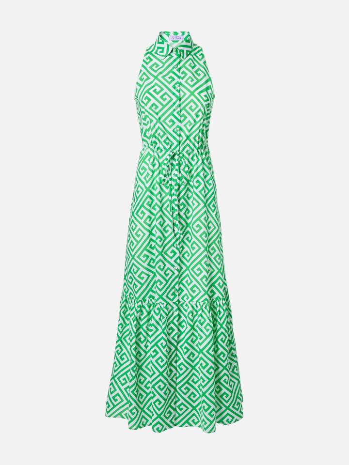 Halterneck dress Ida with geometric print