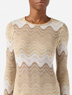 Robe courte Imany en tissu raschel dégradé marron 