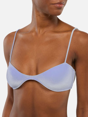 Bikini a bralette Ipanema Naomi in velluto azzurro cielo