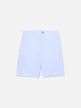 Light blue Ischia bermuda shorts in striped seersucker