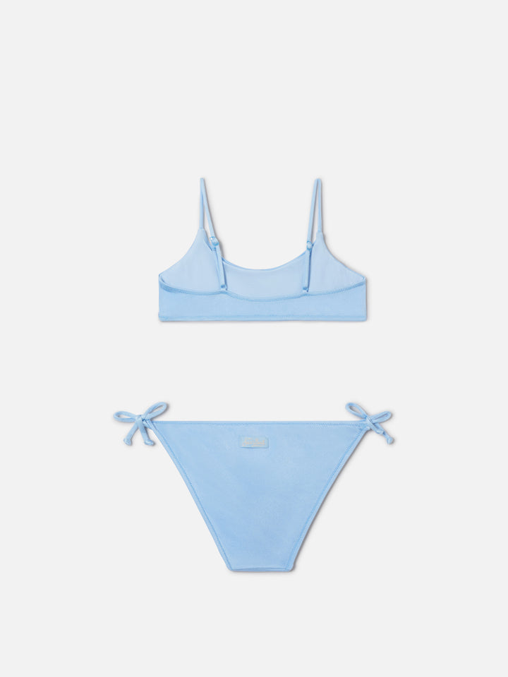 Bikini Jaiden azul claro con aplicación Shiny Strass Zebra 
