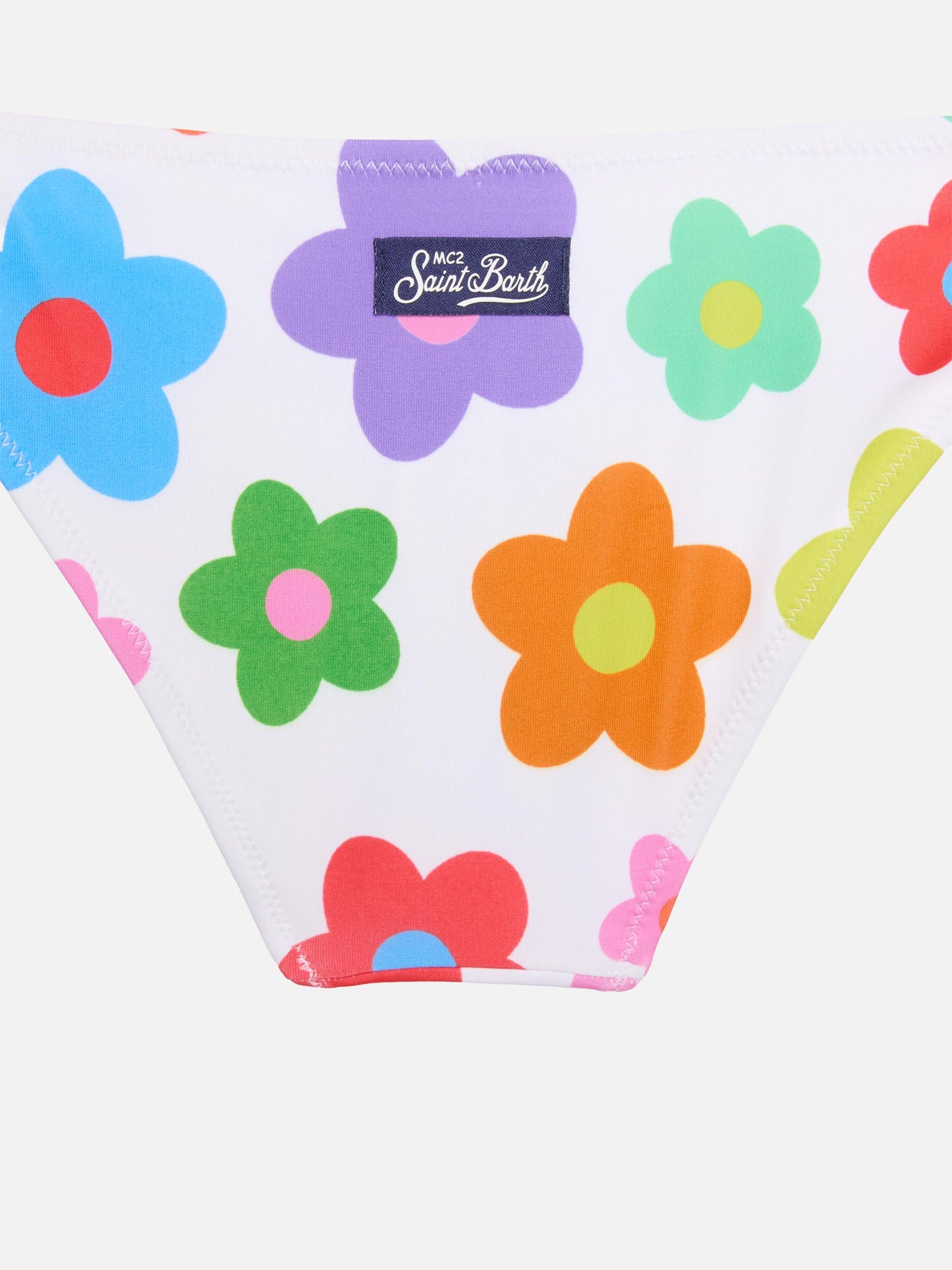 Girl bralette bikini with multicolor daisy print