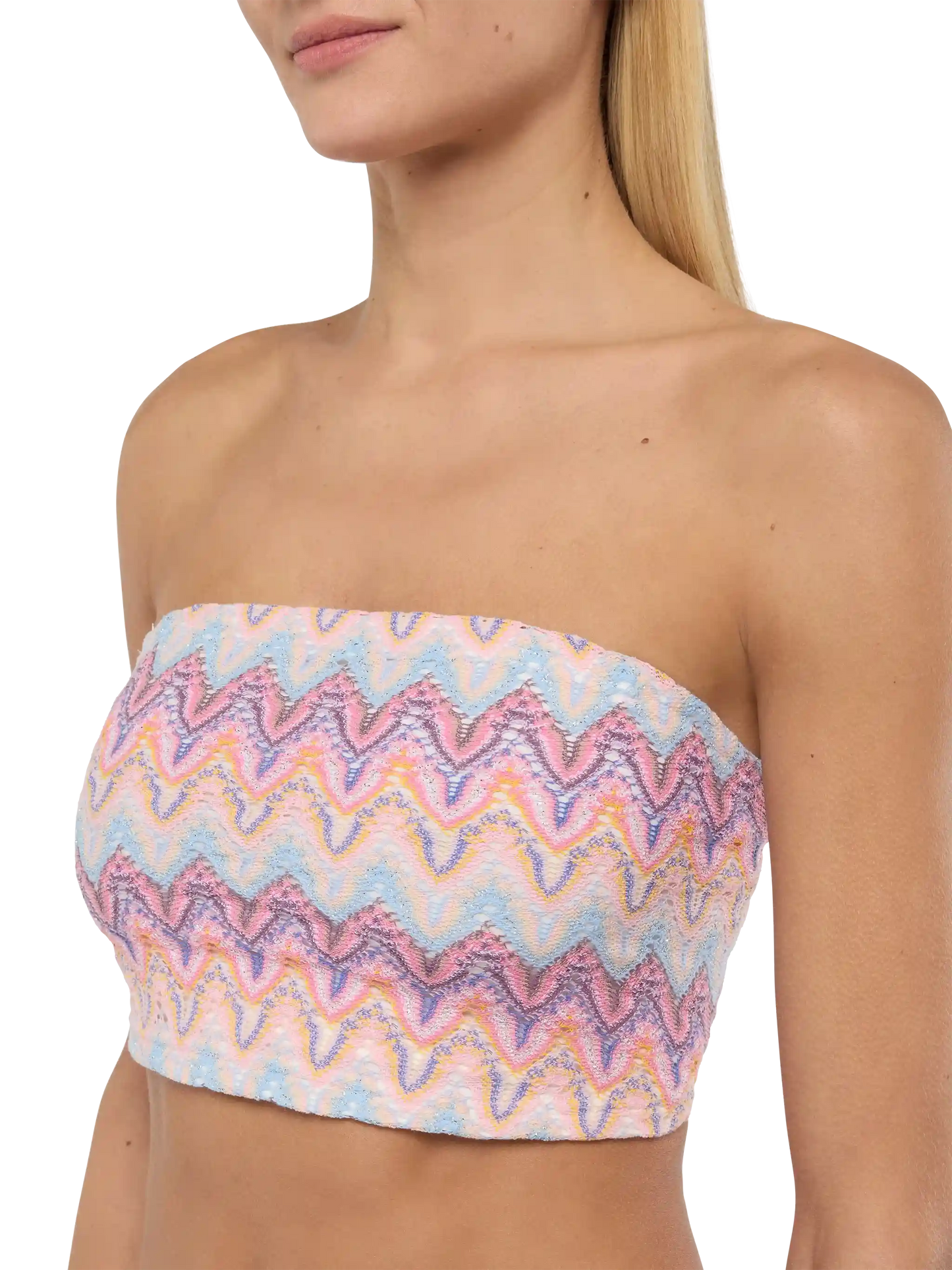 Jaclyn strapless bandeau top with chevron pattern - MC2 Saint Barth