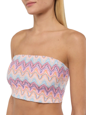 Jaclyn strapless bandeau top with chevron pattern - MC2 Saint Barth