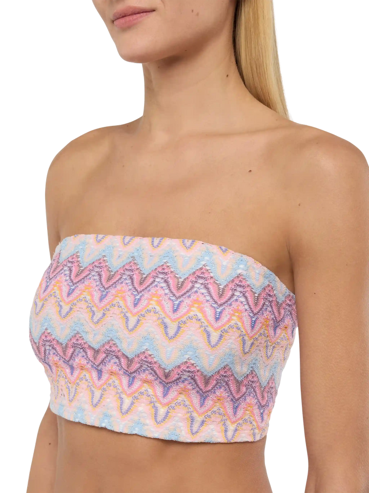 Jaclyn strapless bandeau top with chevron pattern - MC2 Saint Barth