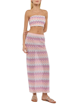 Jaclyn strapless bandeau top with chevron pattern - MC2 Saint Barth