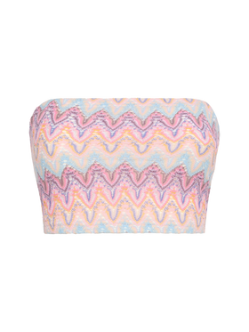 Jaclyn strapless bandeau top with chevron pattern - MC2 Saint Barth