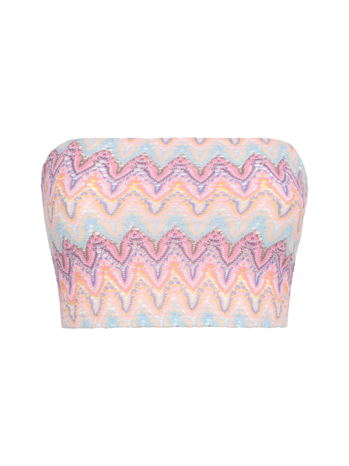 Jaclyn strapless bandeau top with chevron pattern - MC2 Saint Barth