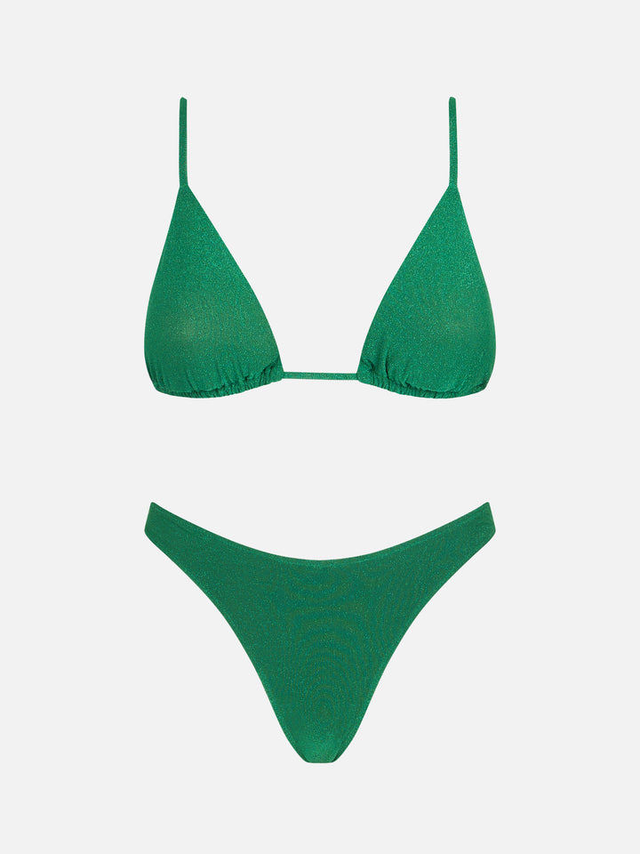 Triangle bikini Janet Naomi in green lurex