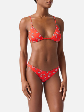 Naima Naomi pink crinkle bralette bikini