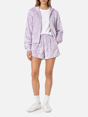 Sudadera con capucha y cremallera de chenilla lila Jasmine 