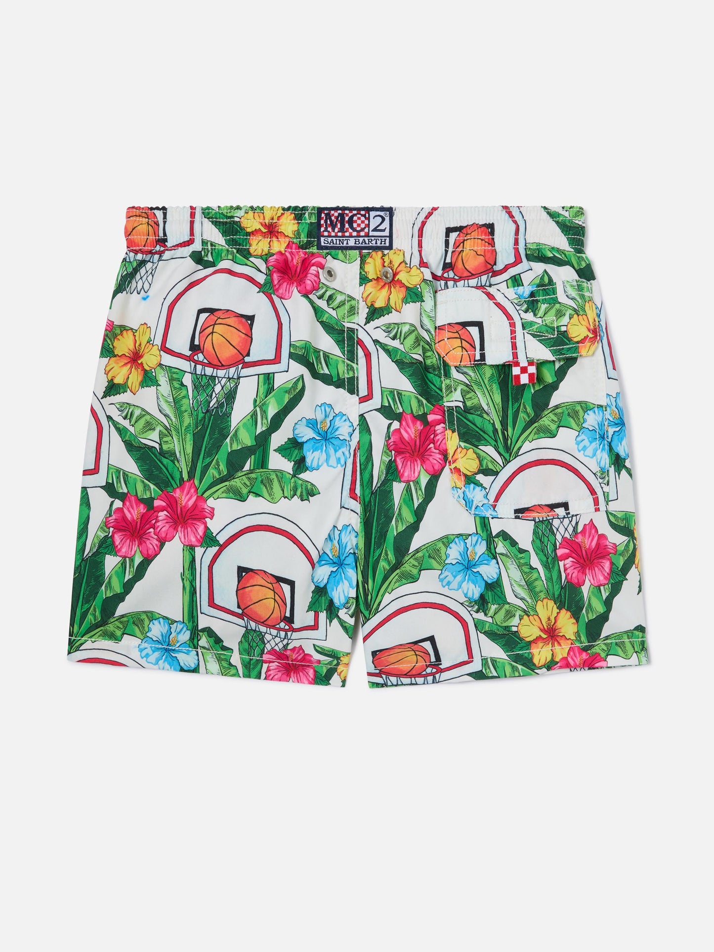 Short de bain garçon à imprimé panier 