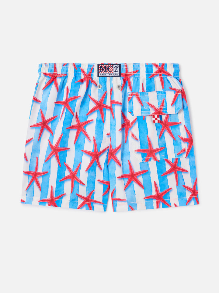 Boy swim shorts with starfish print