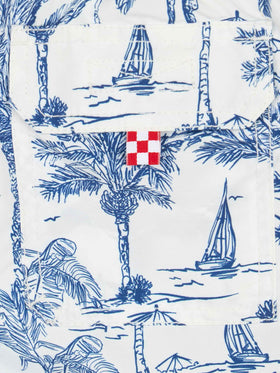 Jean mid-length swim shorts with toile de jouy print - MC2 Saint Barth