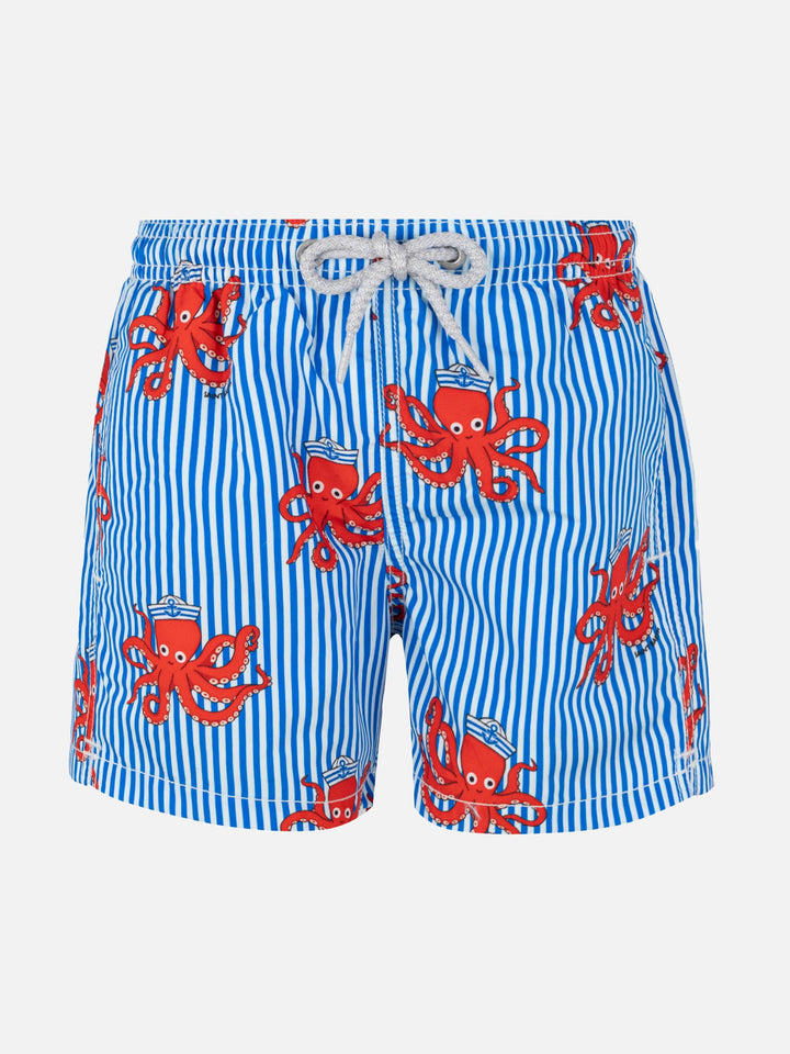 Jean mid-length swim shorts with striped print - MC2 Saint Barth