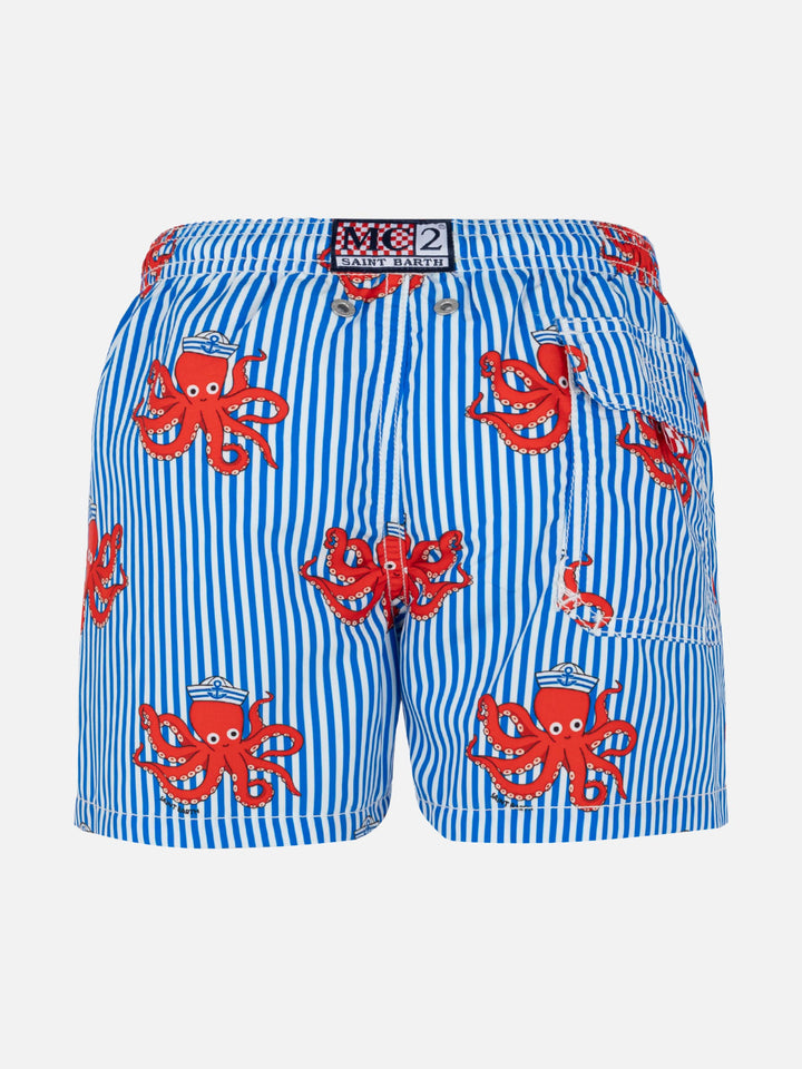 Jean mid-length swim shorts with striped print - MC2 Saint Barth