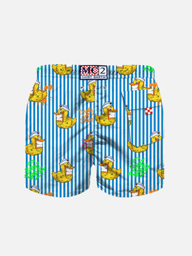 Boy swim shorts with Crypto ducky print | CRYPTO PUPPETS SPECIAL EDITION - MC2 Saint Barth