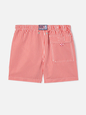Short de bain rayé rouge Jean avec broderie AS Cannes | ÉDITION SPÉCIALE AS CANNES 