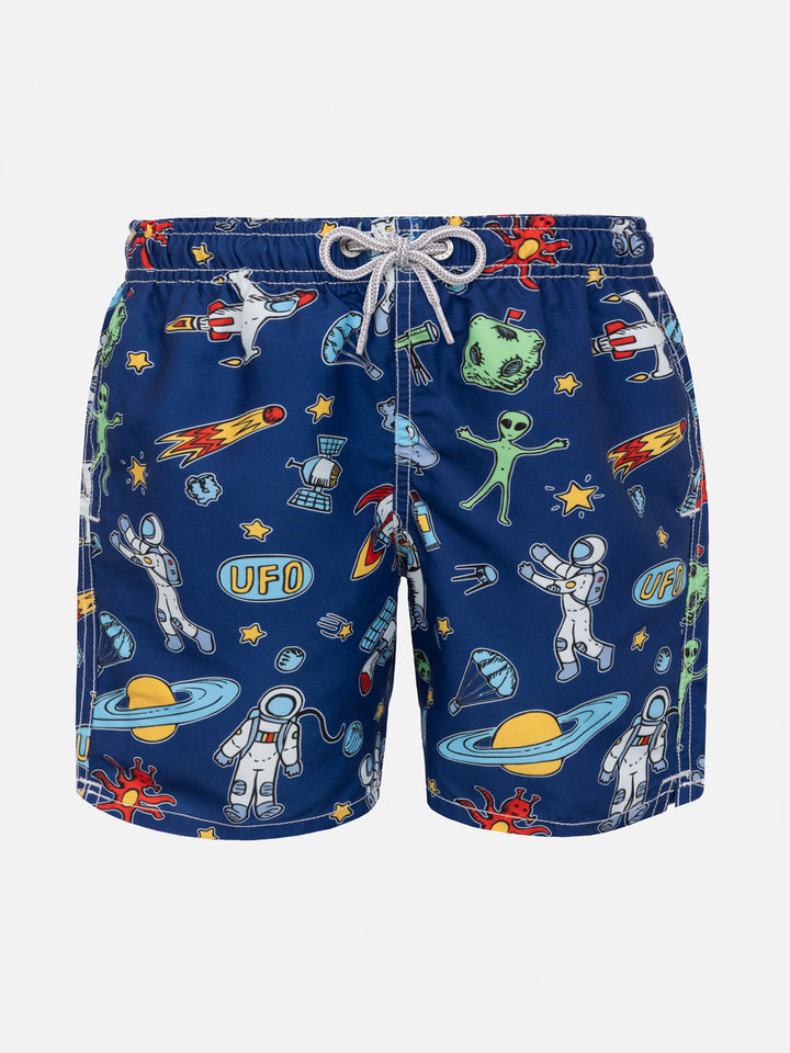 Boy swim shorts with astronaut print - MC2 Saint Barth