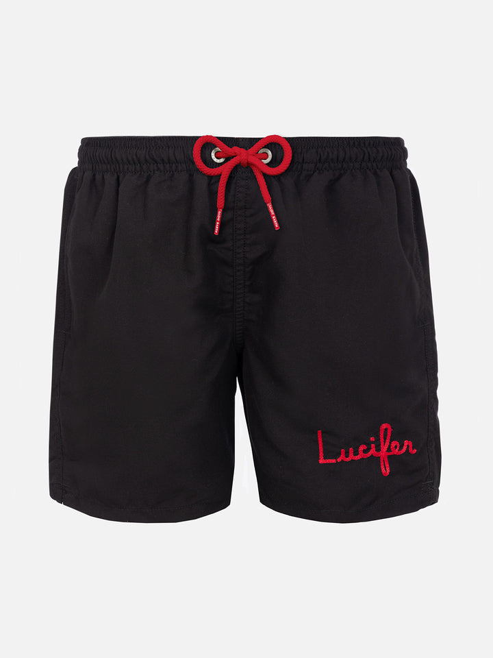 Boy swim shorts with Lucifer embroidery - MC2 Saint Barth