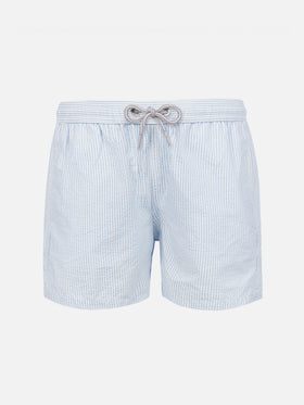 Light blue striped print boy swimshorts - MC2 Saint Barth