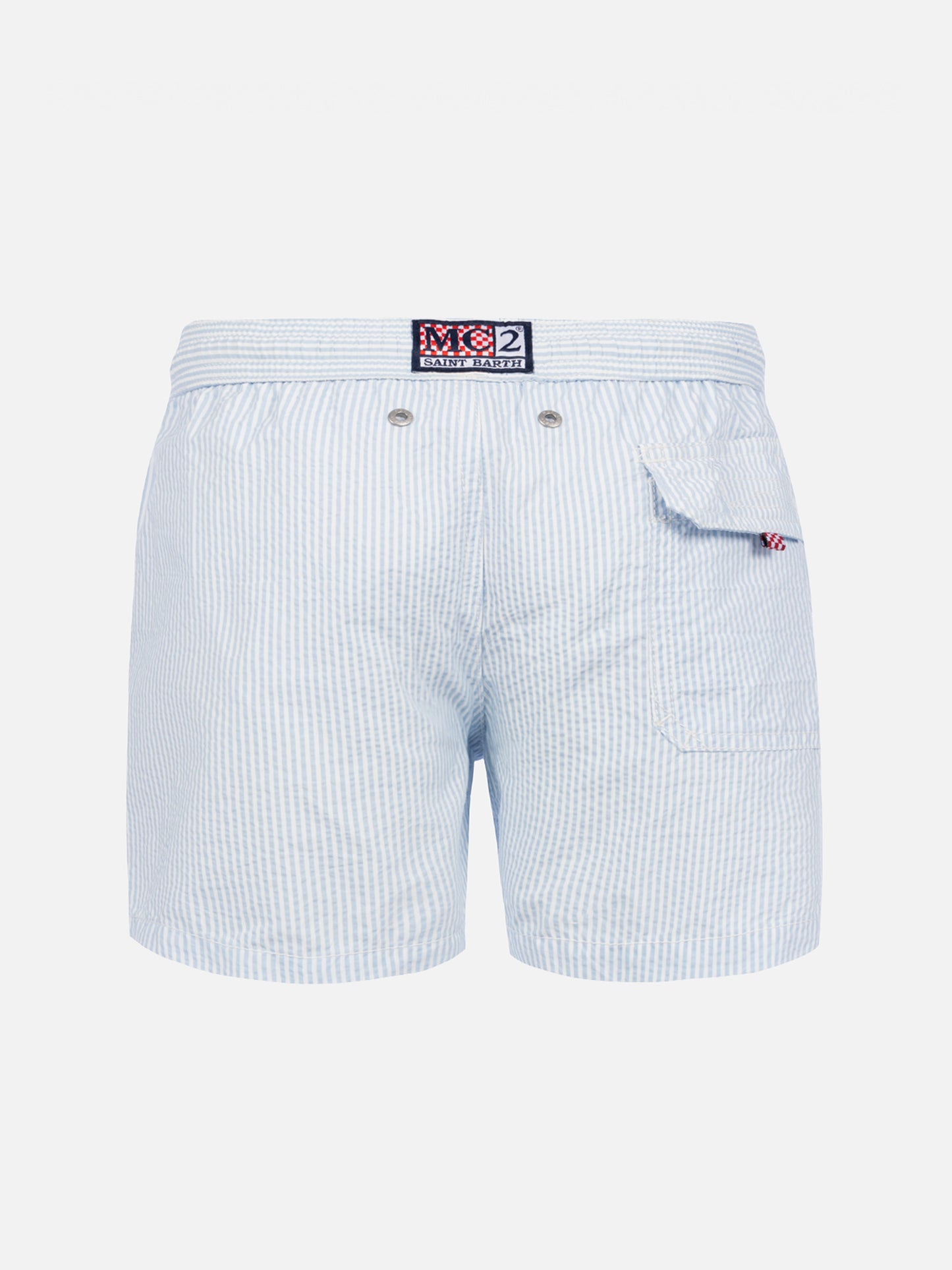 Light blue striped print boy swimshorts - MC2 Saint Barth